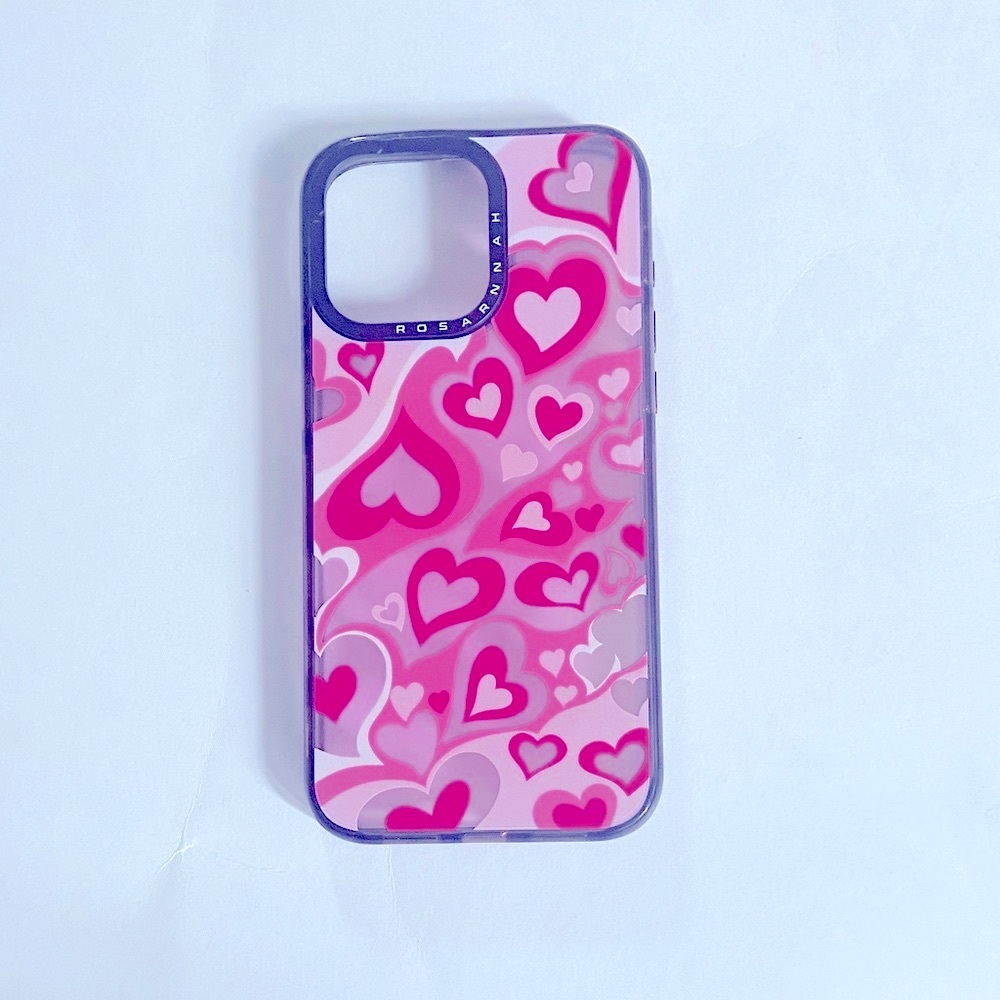 15 Pro Max Rosanna Heart Design Phone Case - Pink